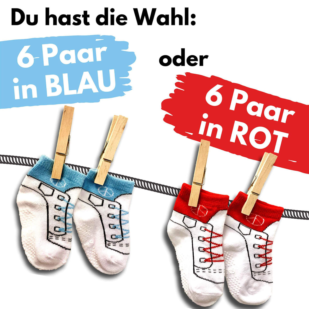 6 x Stoppersocken (12 - 24 Monate) - Pihu