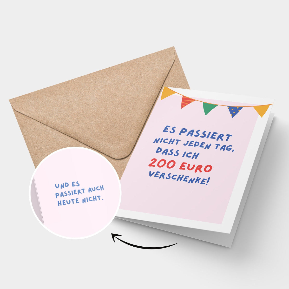 Klappkarte - "200 EURO" - Pihu