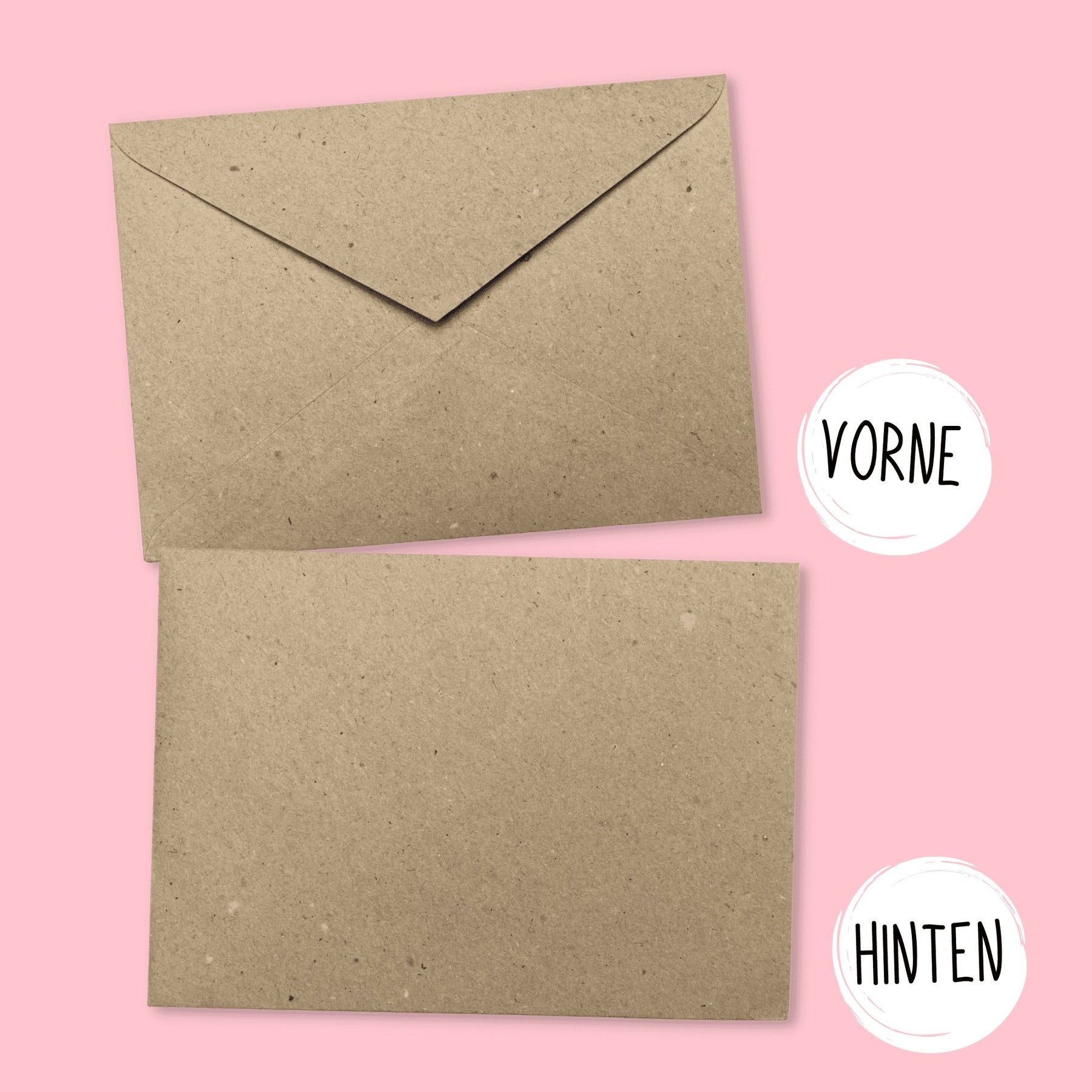 Kraftpapier Umschläge - Briefumschläge aus Recycling Papier - Pihu