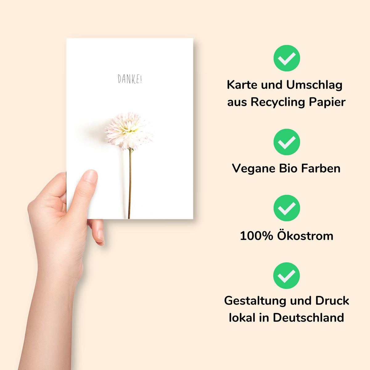 Postkarte - "DANKE" - Pihu