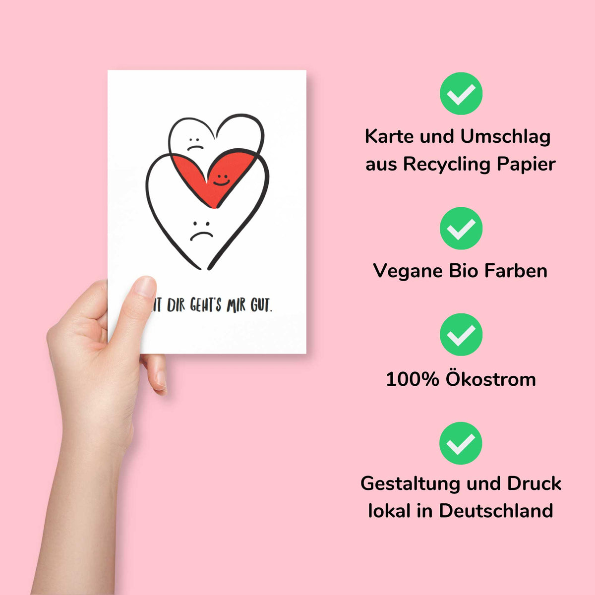 Postkarte - "MIT DIR GEHTS MIR GUT" - Pihu