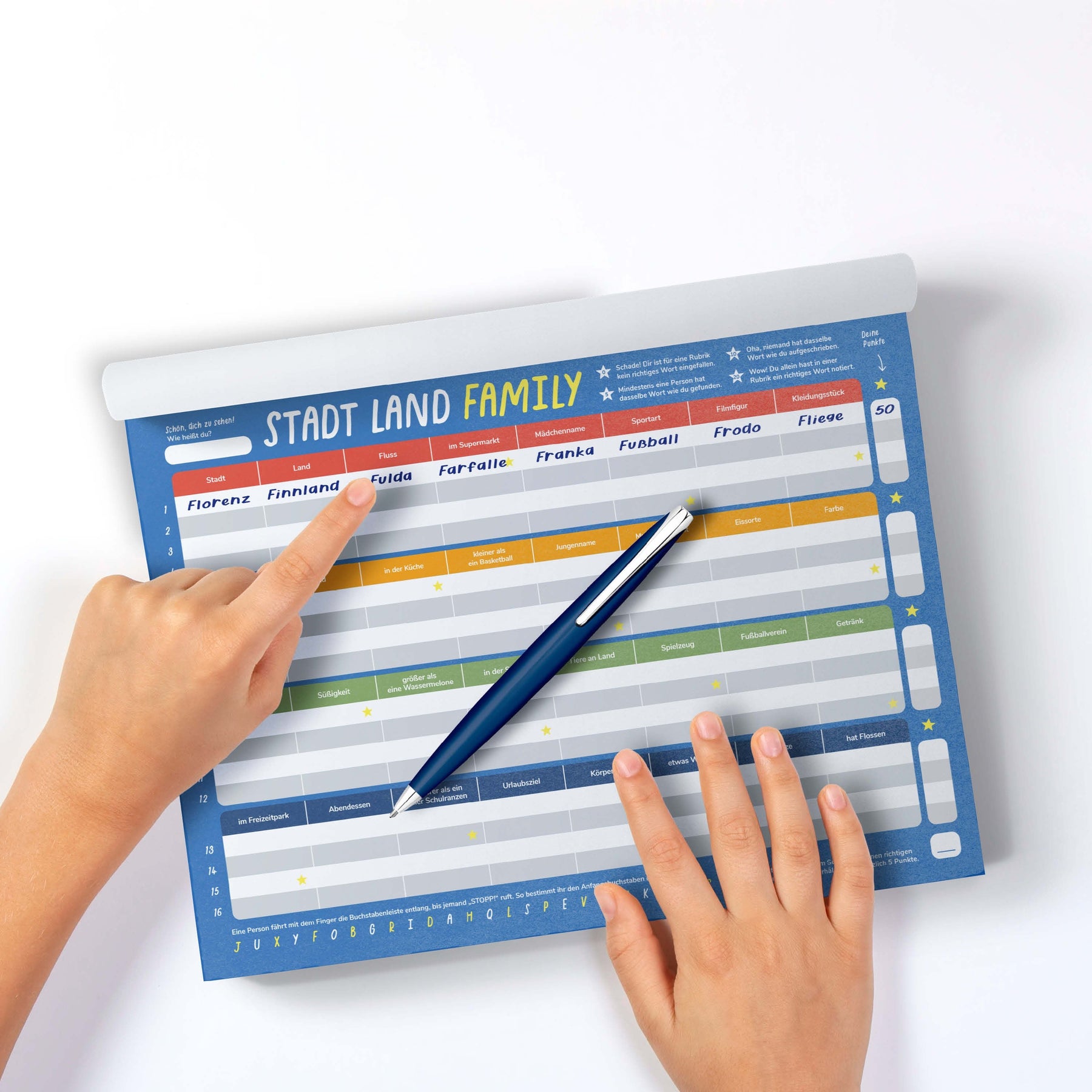 Stadt Land Family - 3ER PACK - Lernspiel für Familien ab 9 Jahren - Pihu