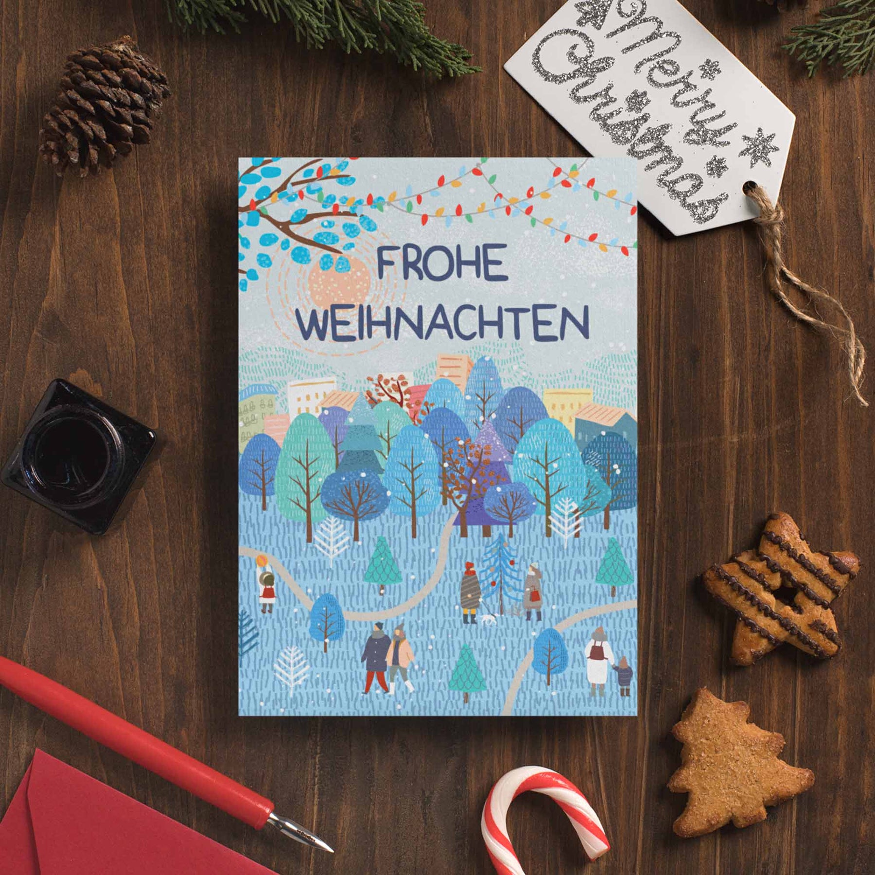 Weihnachtskarte "FROHE WEIHNACHTEN" - Pihu