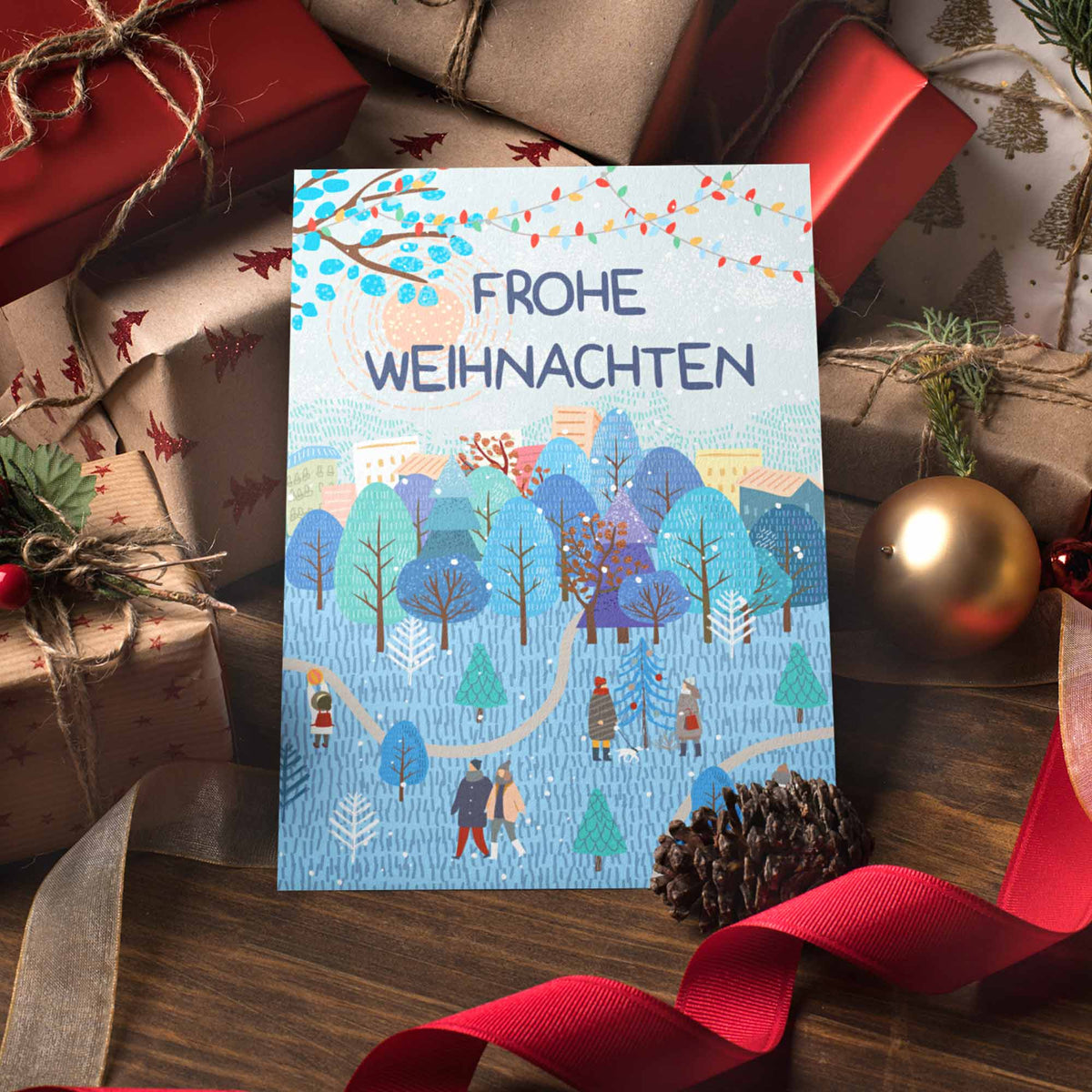 Weihnachtskarte "FROHE WEIHNACHTEN" - Pihu
