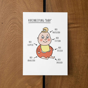 Postkarte - "KURZANLEITUNG BABY" - Pihu