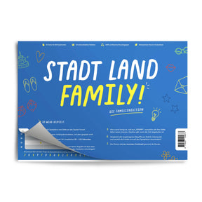 Stadt Land Family - Spieleblock - Lernspiel für Familien ab 9 Jahren - Pihu