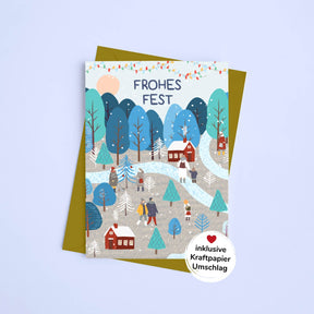 Weihnachtskarte "FROHES FEST" - Pihu